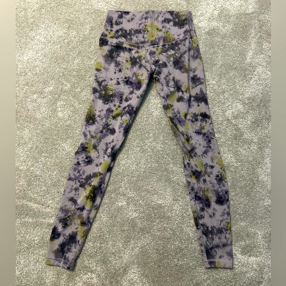 lululemon athletica Green and Gray Patterned Leggings